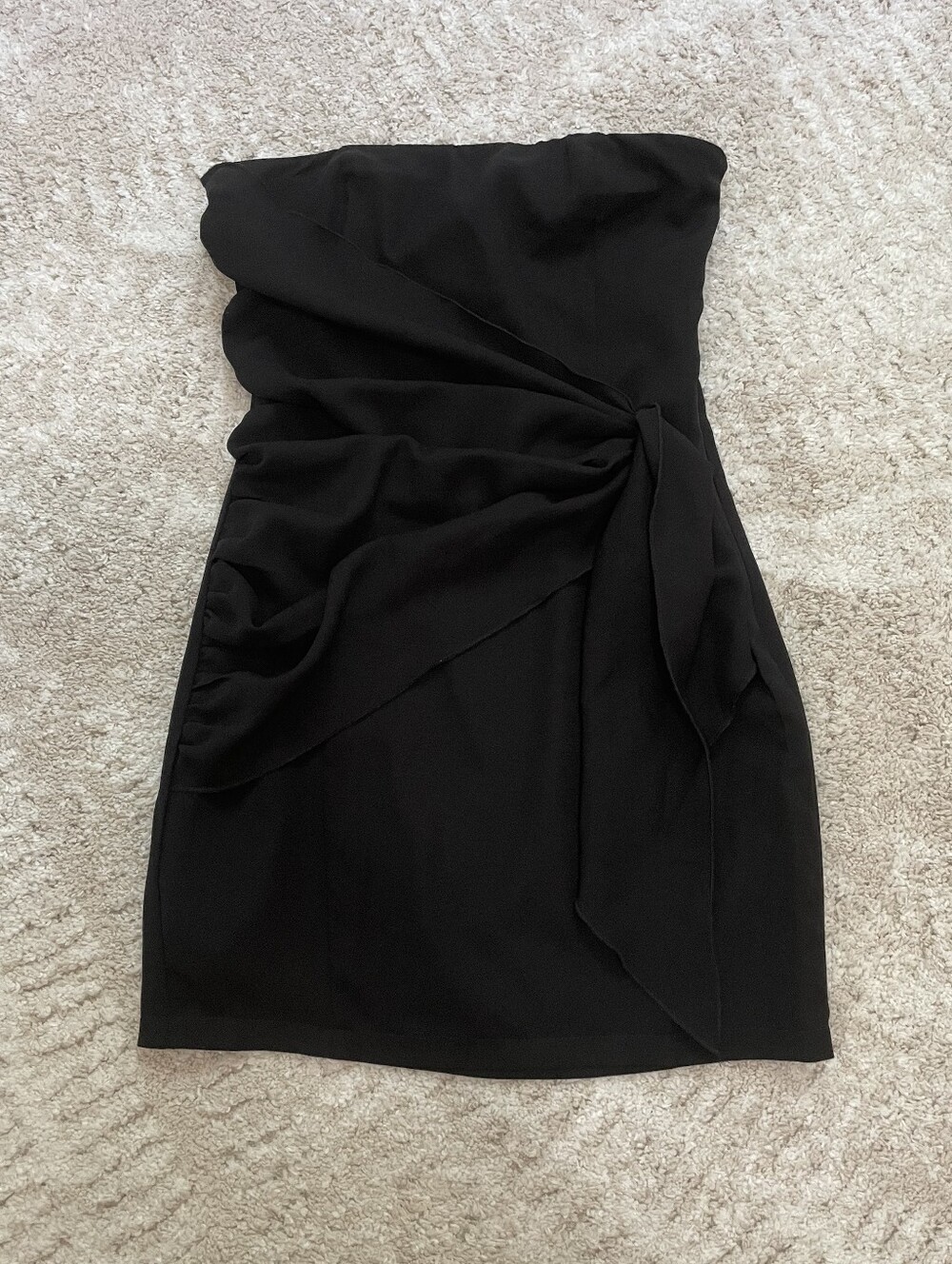 Superdown Black Strapless Ruched Mini Dress Size XS